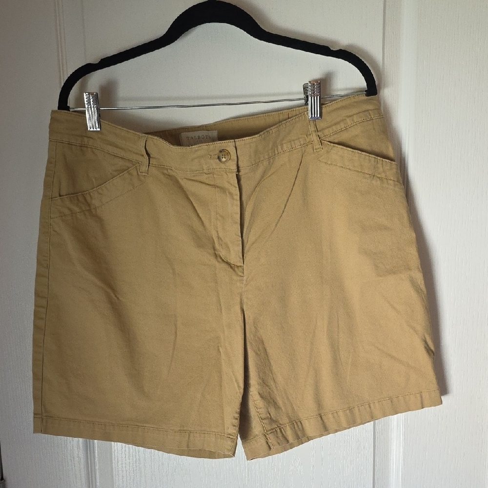 Talbots Tan Bermuda Shorts Classic Cotton Blend
